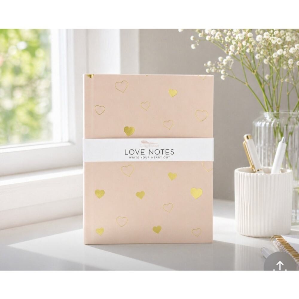 Lucky Feather Love Notes Heart Pink Notebook New